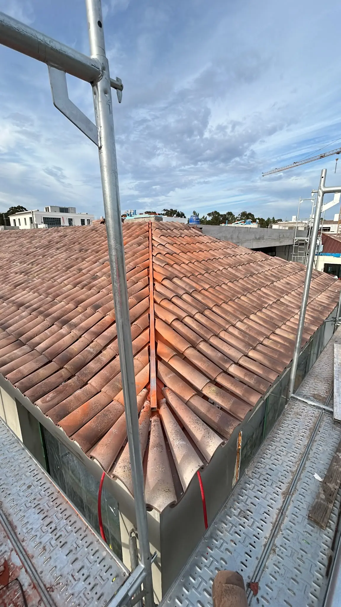 Cumeeira em telha cerâmica