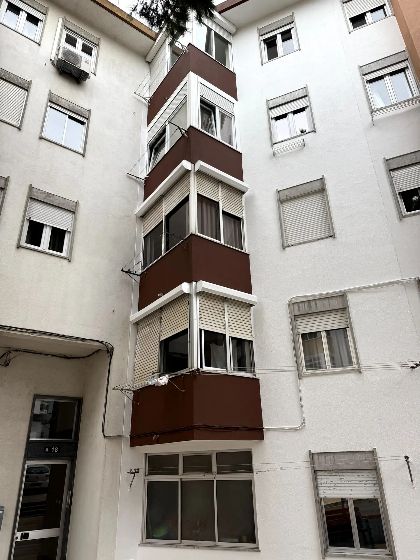 Painted apartment facade
